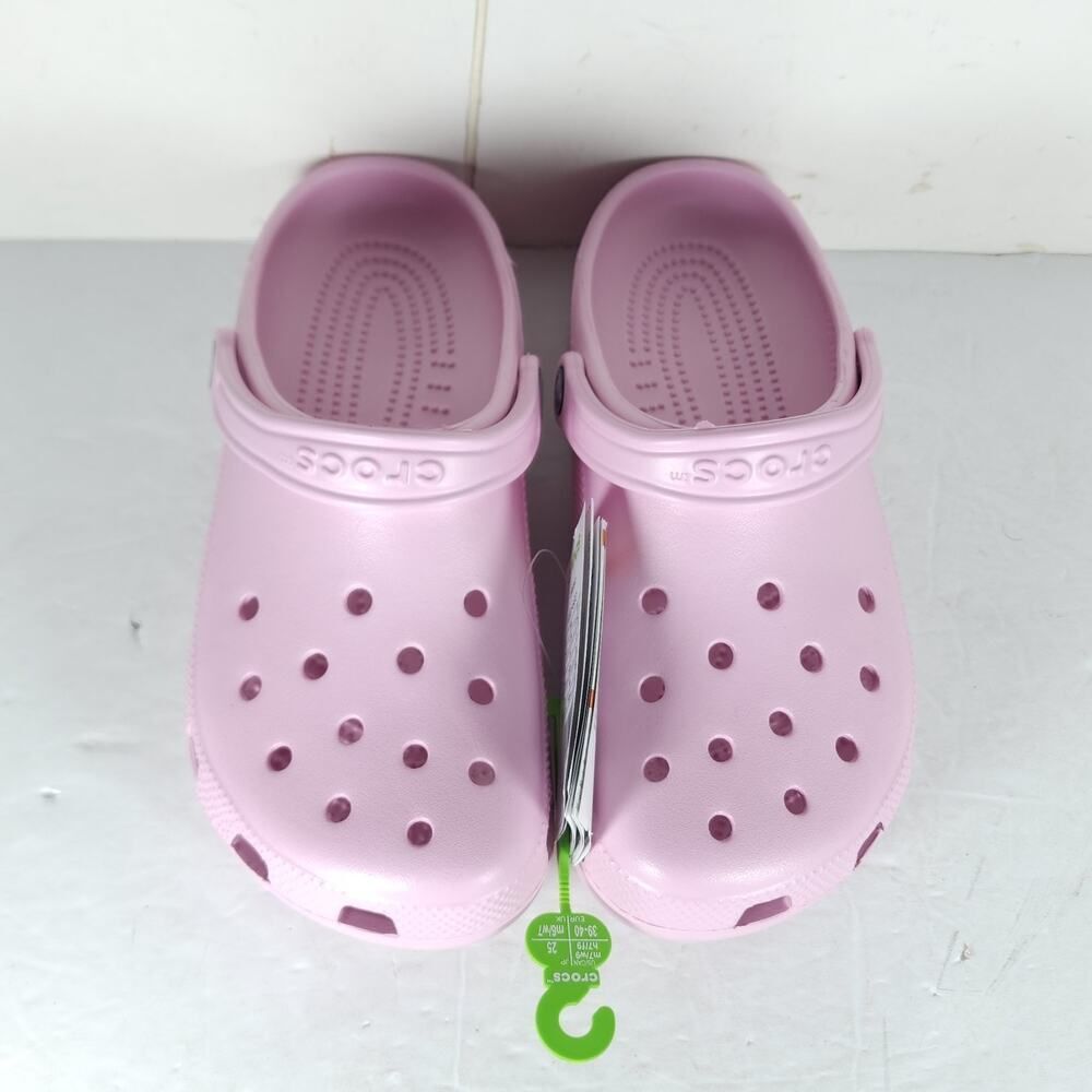 Crocs Classic Women's US 9 Pink Milk Comfort Slip-On Clogs Shoes/ W Charms NWT - Picture 3 of 8